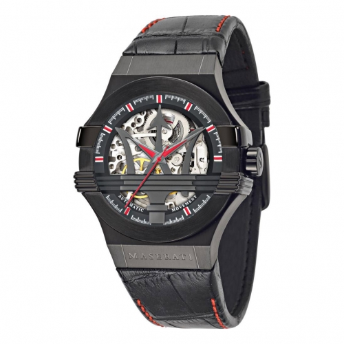 Maserati Potenza 42mm auto schelet blk dial blk s uomo