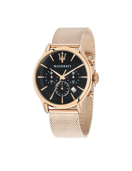 Maserati Epoca ext 42mm chr black dial mesh br rg