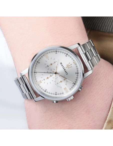 Orologio MASERATI uomo Eleganza multi funzione acciaio / silver
