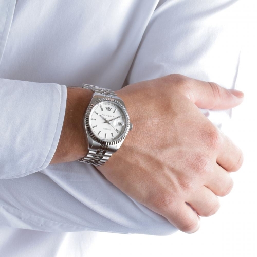 Philip Watch Caribe 39mm auto white silver...