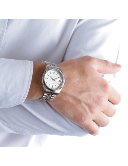 Philip Watch Caribe 39mm auto white silver bracelet