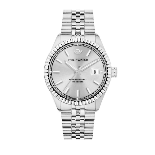 Philip Watch Caribe 41mm auto 3h silver dial ss br