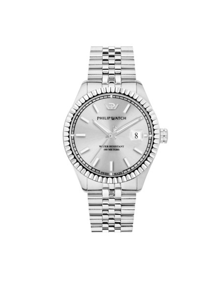 Philip Watch Caribe 41mm auto 3h silver dial ss br