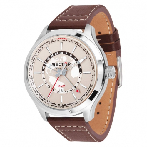 Sector Traveller gmt 48mm brown dial brown st uomo R3251504001