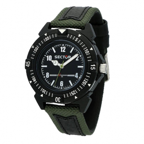 Sector Expander 90 40mm 3h blk dial green st uomo R3251197059