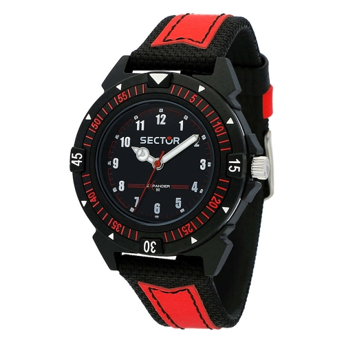 Sector Expander 90 40mm 3h black dial red st uomo R3251197060