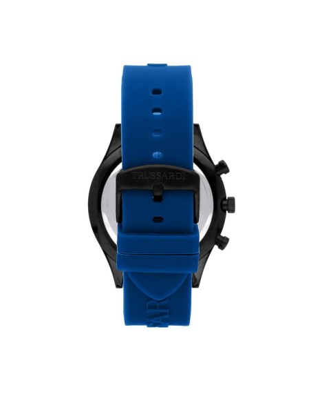 Orologio TRUSSARDI uomo T-logo multi funzione gomma blu / nero