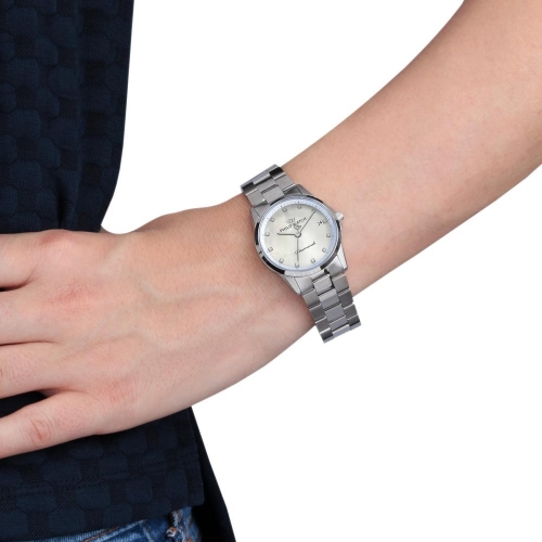 Philip Watch Capetown 32mm 3h white mop/w diam ss br donna