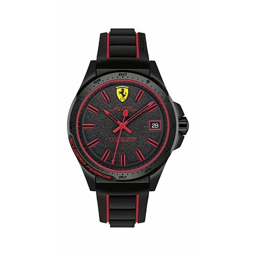 Scuderia Ferrari Pilota 3hd ip blk wrd accents-blk sil s