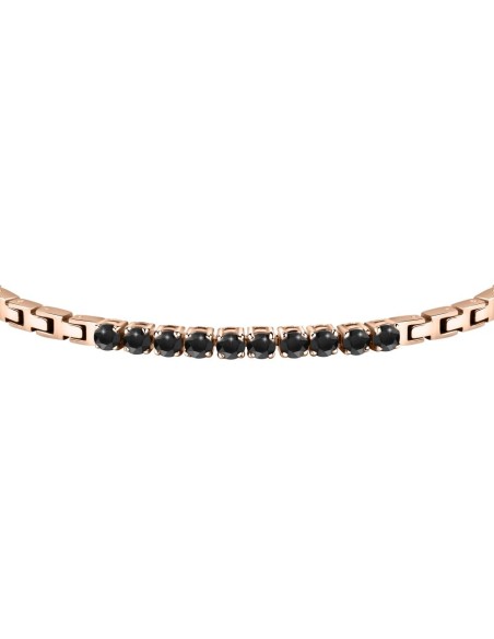 Bracciale MORELLATO uomo Alfa acciaio oro rosa / tennis nero