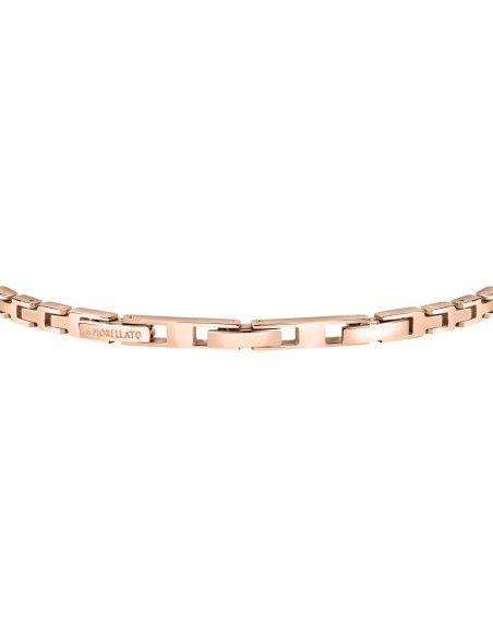 Bracciale MORELLATO uomo Alfa acciaio oro rosa / tennis nero