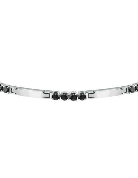 Morellato Tennis – Bracciale Uomo Argento con Cristalli Neri (SAEV46)