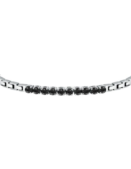 Bracciale MORELLATO uomo Tennis acciaio / cristalli neri
