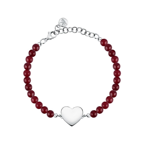 Morellato Con me br.ss heart dark red beads 16+3