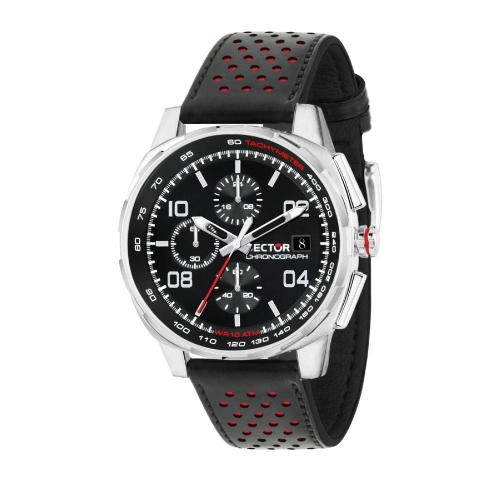 Sector 890 44mm chr black dial black strap