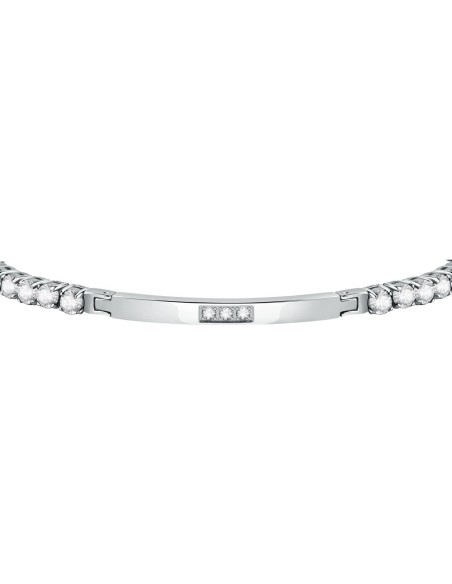 Bracciale MORELLATO uomo Tennis acciaio / cristalli bianchi