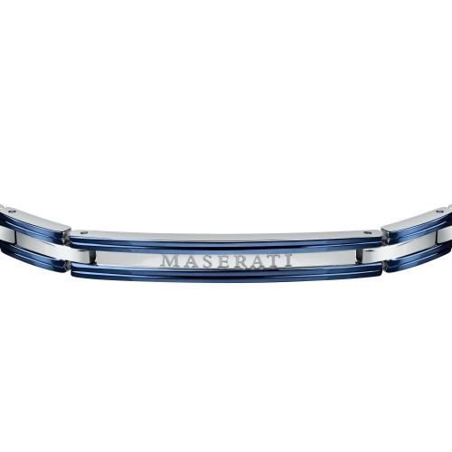 Bracciale MASERATI uomo Logo acciaio / blu