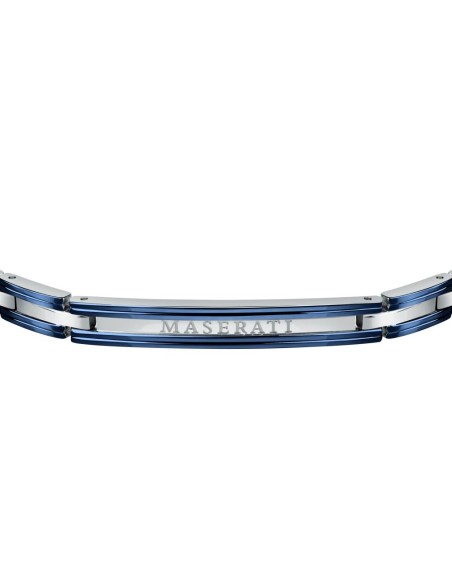 Bracciale MASERATI uomo Logo acciaio / blu