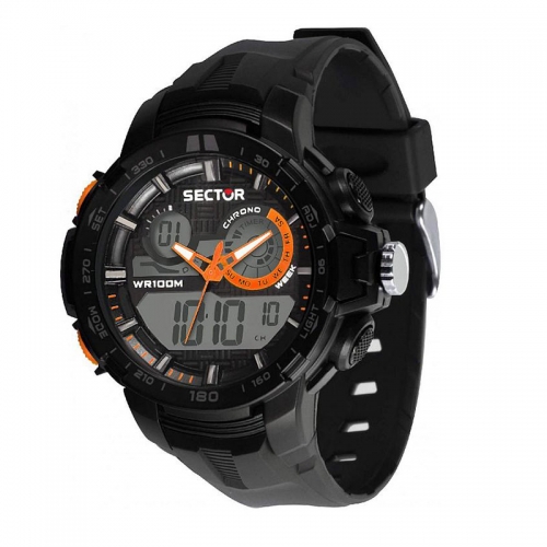 Sector Ex-47 47mm digital black w/orange strap uomo R3251508004