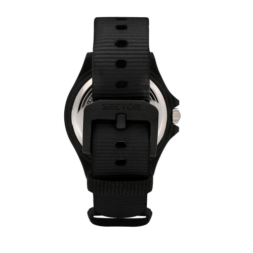 Sector Save the ocean 43mm 3h black dial blk st maschile