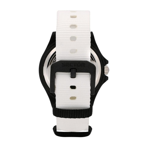 Sector Save the ocean 43mm 3h blk dial white st maschile
