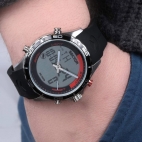 Sector Master 45mm 3h grey+digital dial blk st uomo R3271615002