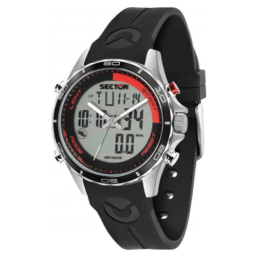 Sector Master 45mm 3h grey+digital dial blk st uomo R3271615002