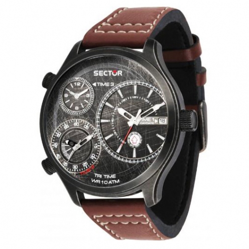 Sector Traveller trialtime 48mm grey dia bro st uomo R3251504003