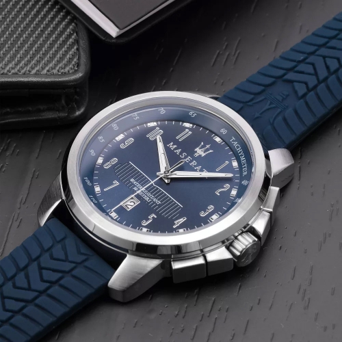 Maserati Successo 44 mm blue dial blue strap