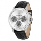Maserati Epoca 42mm multi w/silver dial black st uomo