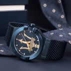 Maserati Blue edition 42mm 3h blue dial mesh br maschile