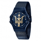 Maserati Blue edition 42mm 3h blue dial mesh br maschile