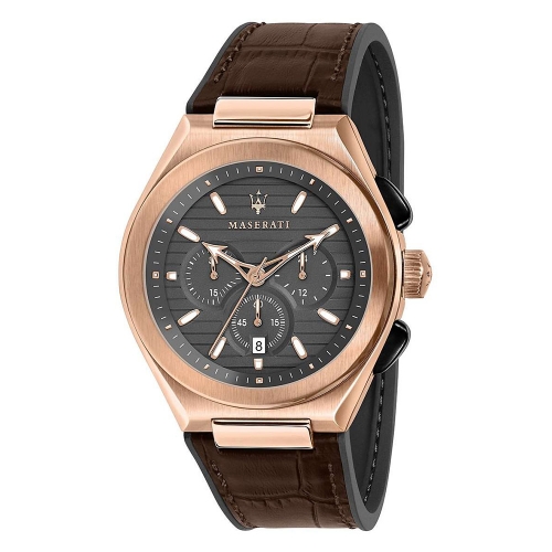 Maserati Triconic 43mm chr d.gun dial brown st