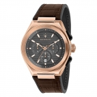 Maserati Triconic 43mm chr d.gun dial brown st