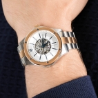 Maserati Circuito 44mm auto white dial br ss+rg uomo R8823127001