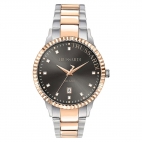 Trussardi T-bent 43mm 3h gun dial br ss+rg