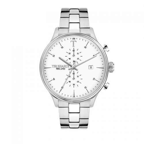 Trussardi T-complicity 45mm chr silver dial br ss