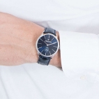 Trussardi T-world 40mm 3h blue dial brown st
