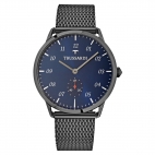 Trussardi T-world 40mm 3h blue dial mesh band ss