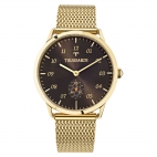 Trussardi T-world 40mm 3h ivory dial mesh band yg
