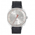 Trussardi T-king 39.5mm 3h silver dial black st