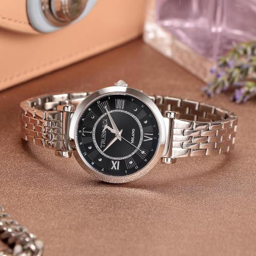 Trussardi T-twelve 34mm 3h black dial br ss