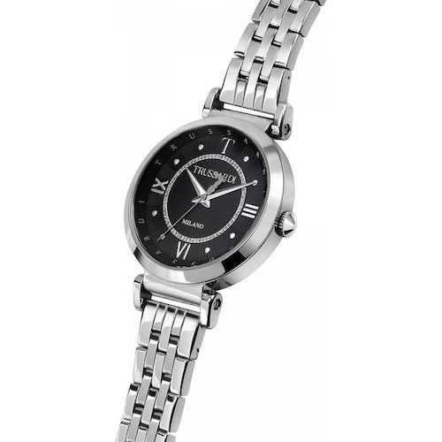 Trussardi T-twelve 34mm 3h black dial br ss