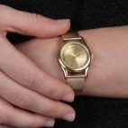 Trussardi T-light 32mm 2h cream dial mesh br yg