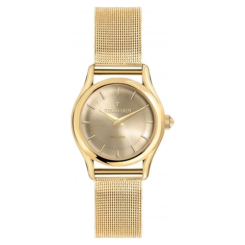 Trussardi T-light 32mm 2h cream dial mesh br yg