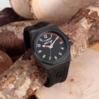 Sector 960 41mm 3h blackred dial black sili st maschile