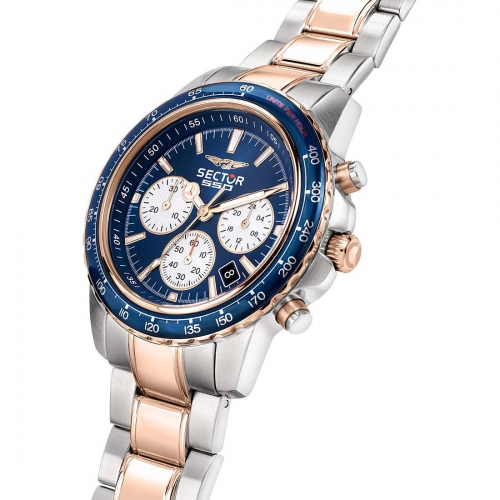 Sector 550 vintage 42mm chr blue dial br rg+ss maschile