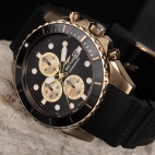 Sector 450 43mm chr black dial black silicon st maschile