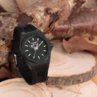 Sector 960 33mm 3h black dial black silicon st femminile