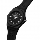 Sector 960 33mm 3h black dial black silicon st femminile